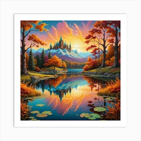 Autumn Castle 1 Art Print