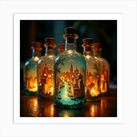 Candle In A Bottle Art Print