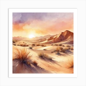 Desert Landscape Painting Art Print