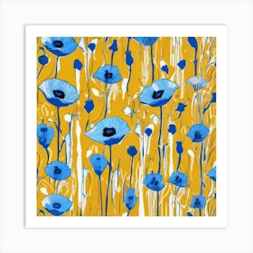 Blue Poppies Art Print