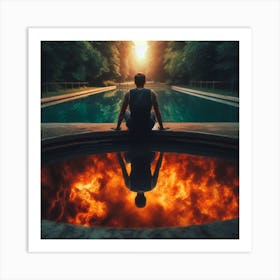 Man In A Pool Art Print