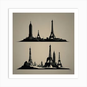 Paris Skyline Art Print