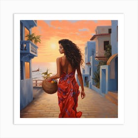 Woman With A Basket Art Print