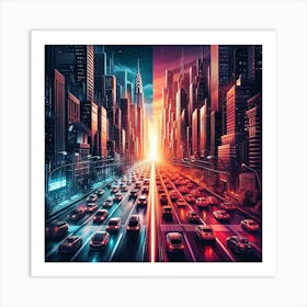 Futuristic Cityscape Art Print