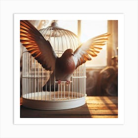 Pigeon In A Cage 3 Art Print