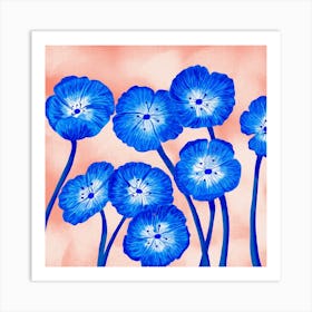 Indigo Blooms Art Print