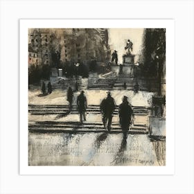 Shadows On The Steps Art Print