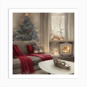 Christmas Tree In The Living Room Art Print