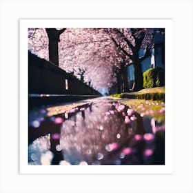 Spring Light through Cherry Blossom  Art Print