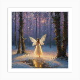 Fairy gazing in the woodland Art Print