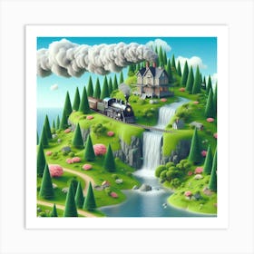 Train In The Forest Art Print