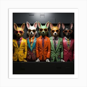 Foxes In Suits 1 Art Print