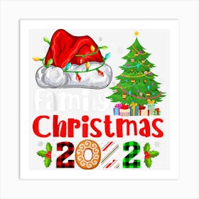 Family Christmas 2022 Matching Santa Light Xmas Art Print