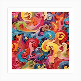 Swirls And Swirls Art Painting Art Print