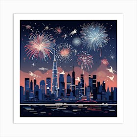 New York City Skyline 4 Art Print