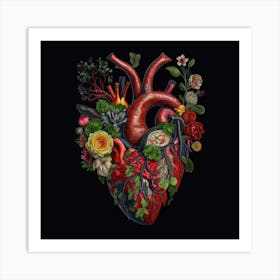 Heart Of Flowers Art Print