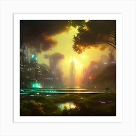 Futuristic City 1 Art Print