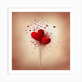 Heart balloons Art Print