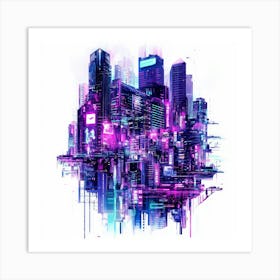 Cityscape.Generated AI. Wall Art Print 4 Art Print