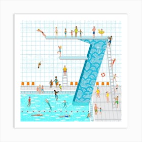 Swimming Pool Square Art Print