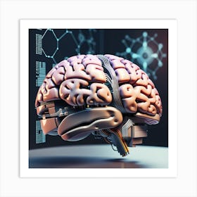 Brain - 3d Illustration Art Print