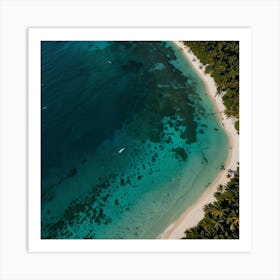 Aerial View Of A Tropical Beach 1 Art Print