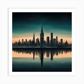 Cityscape At Night 5 Art Print