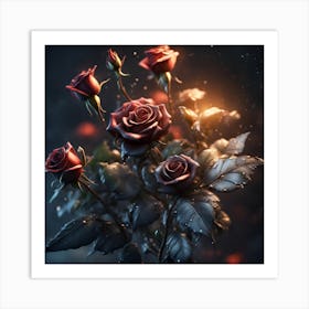 Roses In The Dark Art Print