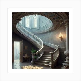 Staircase In The Mansion Art Print