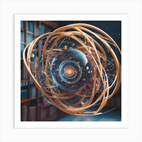 3d Rendering Of An Atom Art Print