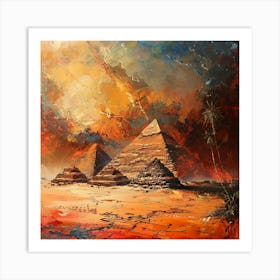 A Pyramids Of Giza Oil Painting Illustration 1719955498 2 Art Print