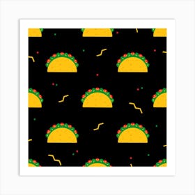 Festive Seamless Pattern With National Taco Food Art Print