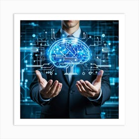 An Ultra Clear Digital Render Of A Cyber Security Concept Icon Fusing Business Brain Development (1) Art Print