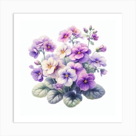 Flowers of Saintpaulia 1 Art Print