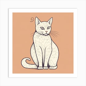 Geometric Cat Art Print