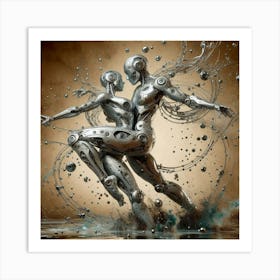 Robot Couple Art Print