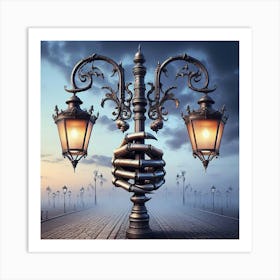 Spooky Street Lamp Art Print