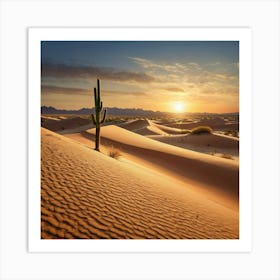 Sunset In The Desert Art Print