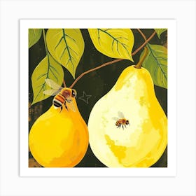 Bees And Pears Art Print