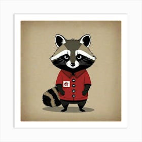 Japanese Raccoon 2 Art Print