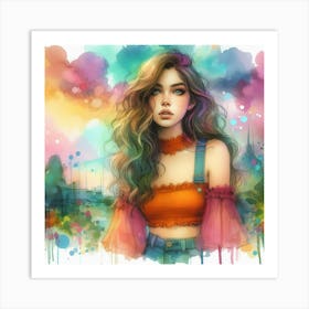 Colorful Girl Art Print