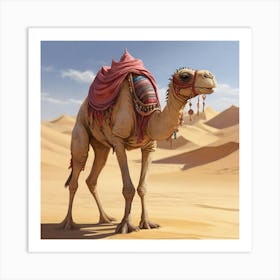 Camel In The Desert Art Print