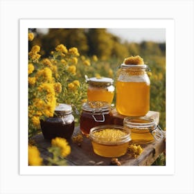 Honey In Jars Art Print