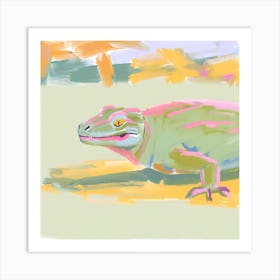 Komodo Dragon Lizard 01 Art Print