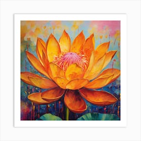 Flower of yellow Lotus Art Print