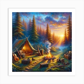 Hunting Camp Art Print