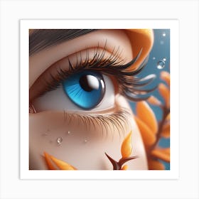 Girl With Blue Eyes Art Print