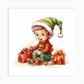 Christmas Elf 3 Art Print