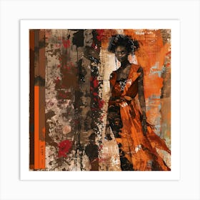 Orange And Black 1 Art Print