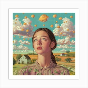 Girl In A Field Art Print